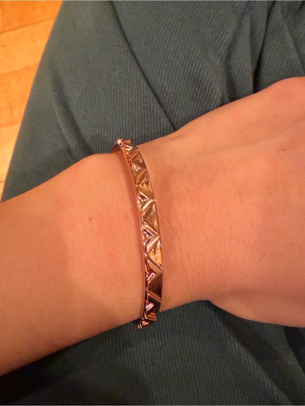 Gorjana Rose Gold Textured Geometric Bangle Bracelet